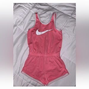 Nike Girls Shorts Romper Pink Size 6 Logo On Chest Tank Top Romper